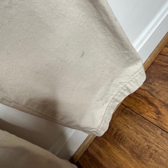 Boyish The Kenny Relaxed Overalls Womens Small Beige Pockets Cotton Neutral - Picture 15 of 16